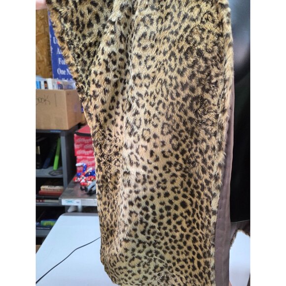 Vintage Leopard Print Faux Fur Vest With Satin Lining Appears Hand Sewn One Size - Picture 10 of 14